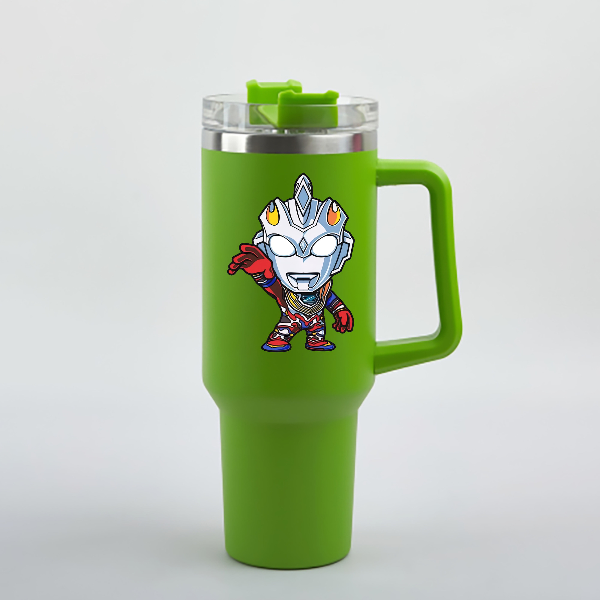 （画像用） ウルトラマン Ultraman 1200mL車用タンブラー - クリスタルステッカー（プラスチックストロー付き）